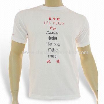 Promotional T-shirt, Made of Cotton/Polyester, Print Your Own Logo