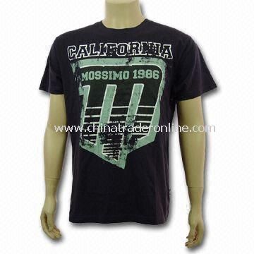 Promotional T-shirt, Made of Pre-shrunk Combed Cotton, Customized Logos are Accepted