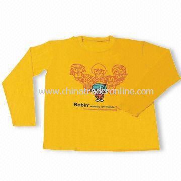 Promotional T-shirt with Long, Short or Raglan Sleeves, Customized Designs are Welcome from China