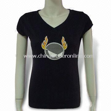 Promotional Womens T-shirt, Customized Logos are Welcome
