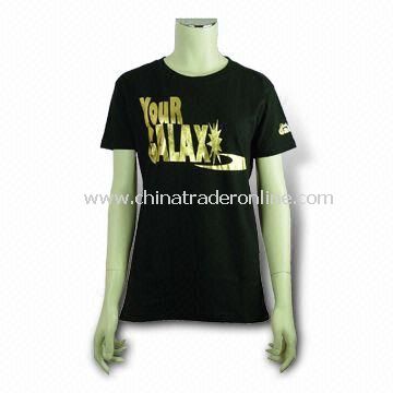 Promotional Womens T-shirt, Made of 100% Combed Cotton, Jersey