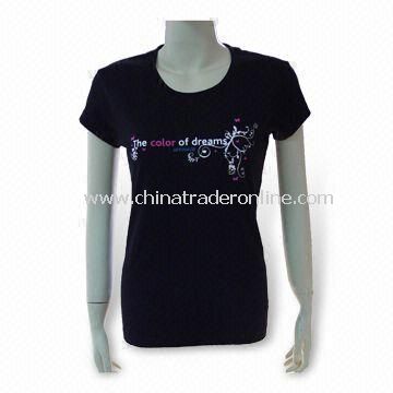 Promotional Womens T-shirt, Made of 100% Combed Cotton and jersey