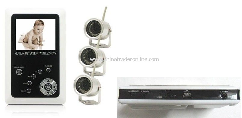 2.5inch Screen Baby Monitor, 2.4 GHz 4-channel Wireless MP4 Spy Camera Baby Monitor from China