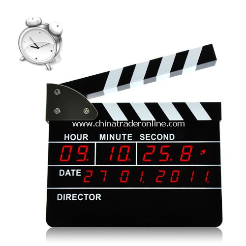 Clapperboard Alarm Clock with Red Led Display (Directors Edition) from China