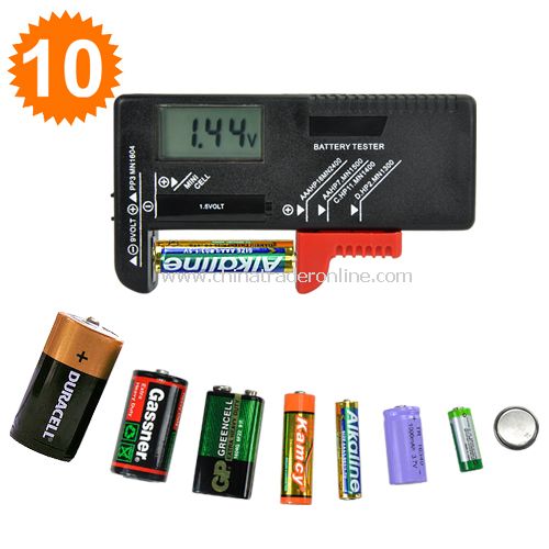 Deluxe Handheld Battery Tester - Clear LCD display from China