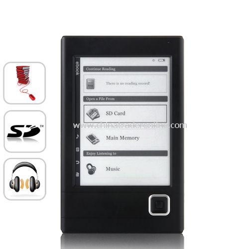 Harmony eBook Reader with 6 Inch e-ink Display + MP3 Player from China