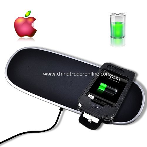 iPhone & iPod Wireless Charger Mat w/ Leather Case Holder