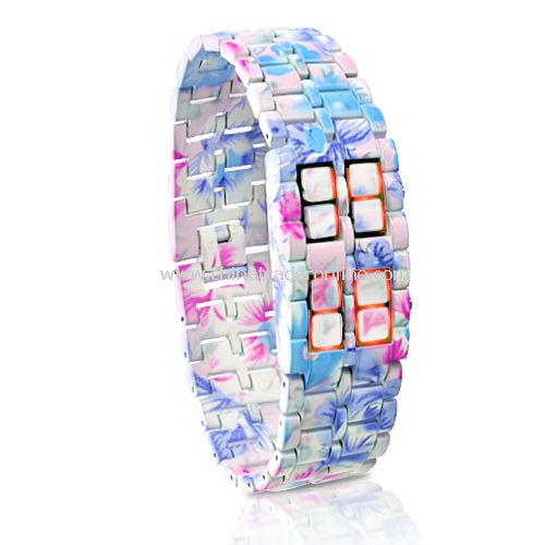 Iron Geisha - Japanese Feminine LED Watch (Sakura Style, Lotus Design)