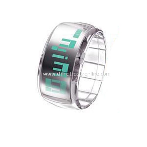 South Korea ODM Stylish LED Dot-Matrix Fashion Watch with Weekday Display - white from China