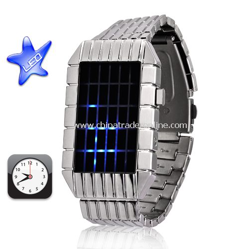 Sub Zero - Japanese Inspired Blue LED Wrist Watch w/ Onyx Metal Strap from China