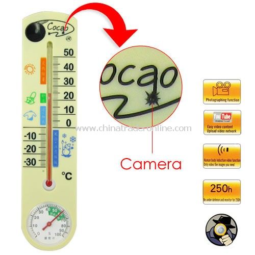 Thermometer Motion Activated Spy Camera with 4GB internal memory