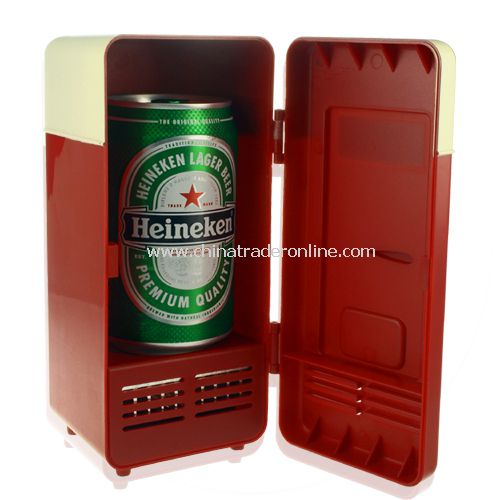 USB Powered Cooler + Heater - Retro Refrigerator Design - USB Fridge