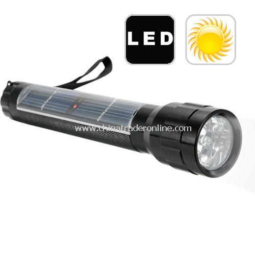 Mini Solar Powered LED Flashlight - White