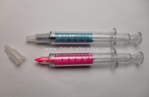 Small quantity highlighter marker--low price Promotional Gift injector/Syringe Highlighter