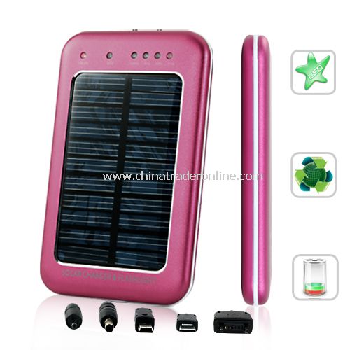 Solar Battery Charger For Mobile Phones and Mini USB Devices - 2600mAh capacity battery