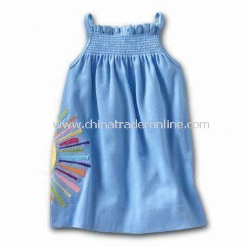 Babies Dress, Made of 100% Knit Cotton Fabric, Available in Various Logos, Lables, and Sizes