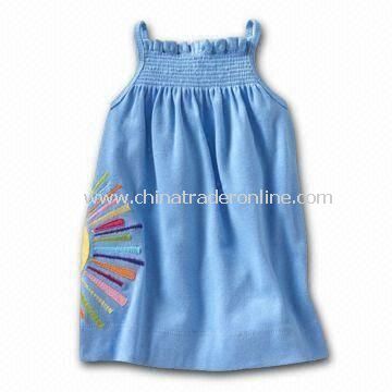 Babies Dress, Made of 100% Knit Cotton Fabric, Available in Various Logos, Lables, and Sizes from China