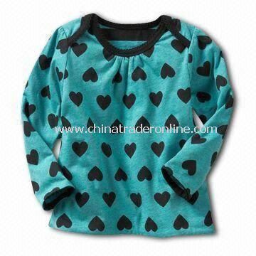 Babies T-shirt/Tees/Top with Heart Design on Front and Back, Available in Various Sizes