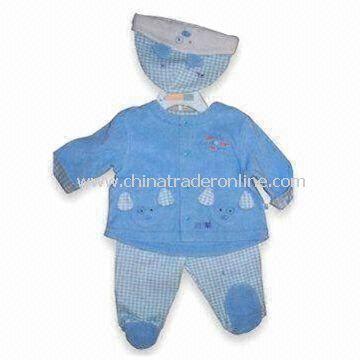 Baby Boy Clothing Set with Elastic on Waist and All Over Print on Pants from China