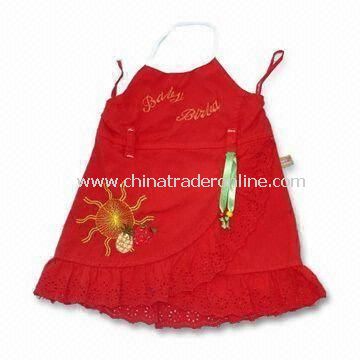 Baby Dress, Made of 100% Cotton, Customized Materials and Styles are Accepted