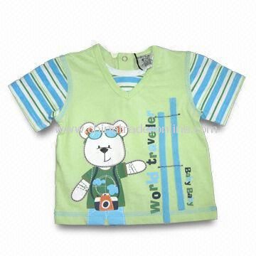 Baby T-shirt, Made of 100% Cotton S/J, Available in Various Sizes, SGS Tested from China