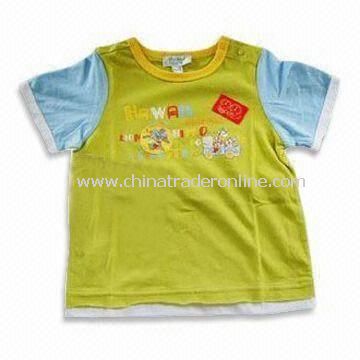 Fashionable Baby T-shirt, Made of 100% Combed Cotton, Available in Various Colors and Sizes