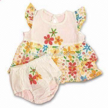 Infant Knitted Dress, Made of 100% Cotton, Available in Various Colors