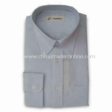 Mens Dress Shirt with Button Down Collar, Made of 100% Cotton