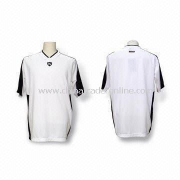 Mens V-neck T-shirts, Made of 100% Polyester Jersey with Cool Dry