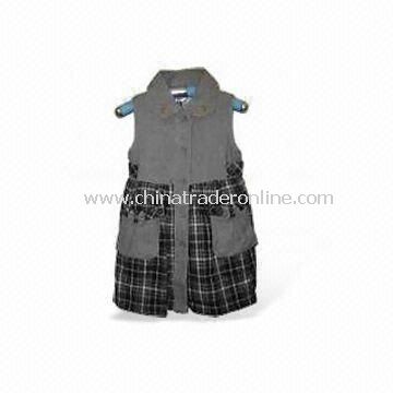 Printed Dress for Infant Girls, Available in Various Colors, Made of Cotton Poplin