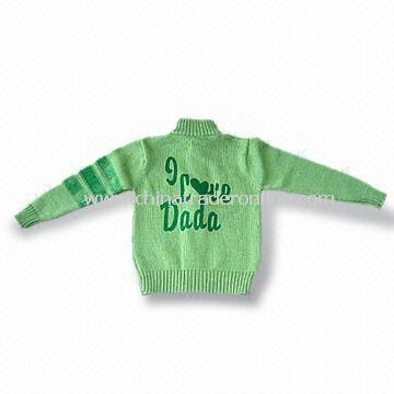 100% Cotton Mens Sweater, Long Sleeves, Available in Green