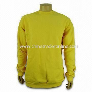 Brushed Mens Sweater, Customized Logos are Accepted, Made of 280gsm CVC Material
