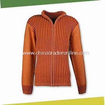 Mens Cotton Sweater, Available in Orange, Weighs 642g