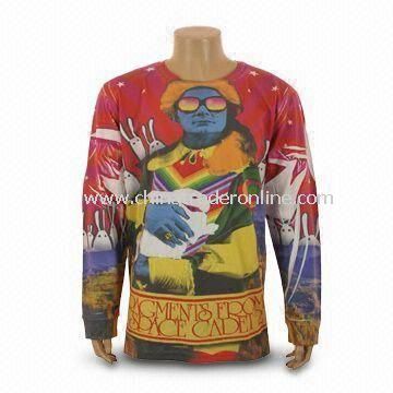 Mens Sweater, Customized Logos are Accepted, Made of 280gsm CVC Material