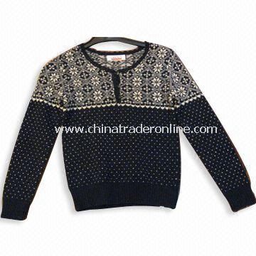 Mens Sweater, Made of 100% Lambs Wool