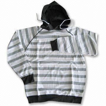 Mens Sweater with Hood, Made of 50% Wool and 50% Acrylic, Various Colors are Available