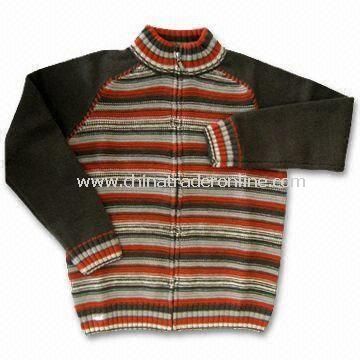 Mens Sweater with Stripe, Available in Various Colors, Made of 20% Nylon from China