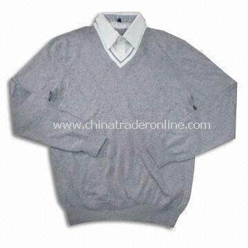 Woven Collar Mens Sweater, Available in Size of XS to XL from China