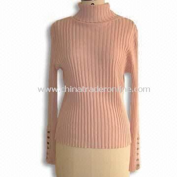 55% Spun and 45% Cotton Womens Knitted Sweater from China