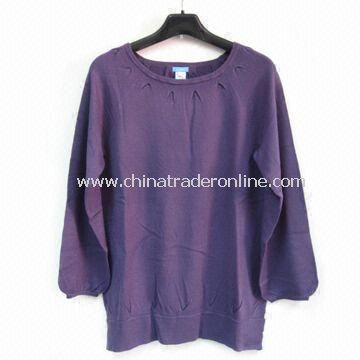 Ladies Knitted Sweater, Made of Acrylic, Long Length Style, Fashionable from China