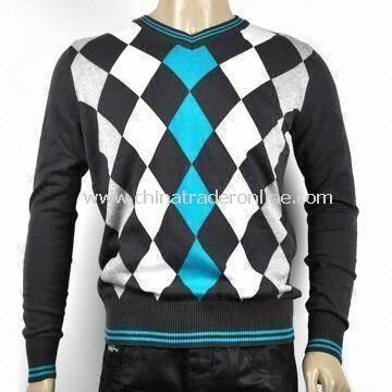 Mens Cotton Fashion Designed Sweater with Pre-washed Garment from China