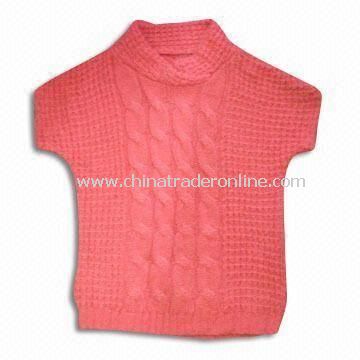 Womens Short Sleeve Sweater in XS to XL Sizes, Made of Acrylic and Mohair Fabric