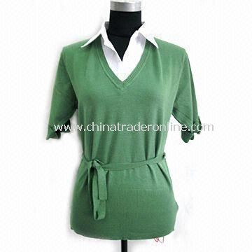 Womens Sweater, Made of 78% Viscose and 22% Nylon from China