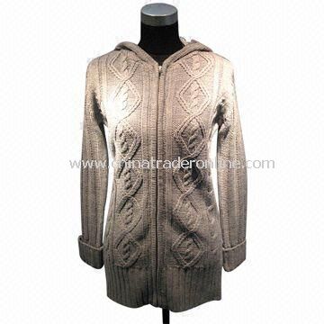 Womens Sweater/Cardigan, Made of 100% Acrylic from China