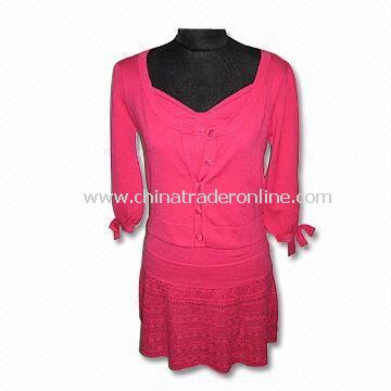 Womens Sweater with Skirt, Made of 50% Cotton and 50% Modal from China