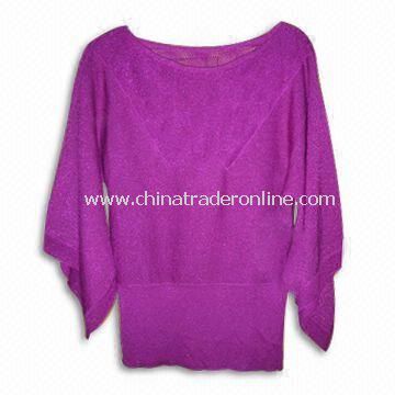 100% Cotton Knitted Sweater with 12GG Gauge, Suitable for Women from China