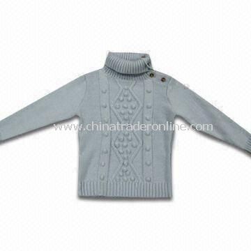 Childrens 100% Knitted Acrylic Sweater, Machine-made with Pretty Artwork