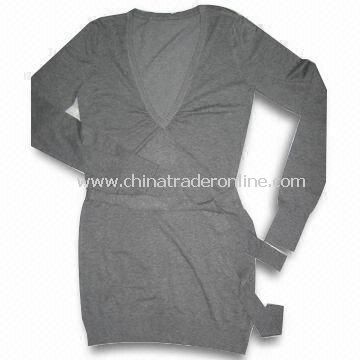 Ladies Knitted Sweater, Made of 70% Viscose and 30% Nylon, Available in Various Sizes