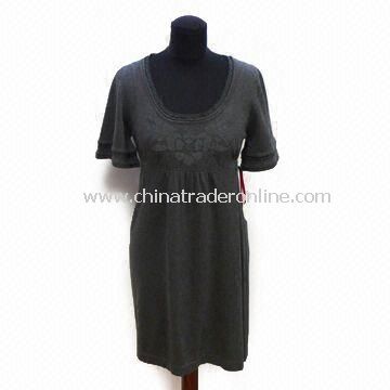 Ladies Knitted Sweater with Embroidery, Made of 100% Cotton from China