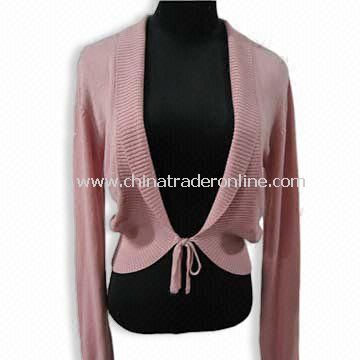 Womens Knitted Sweater, Made of 65% Acrylic, 20% Nylon and 15% Wool from China